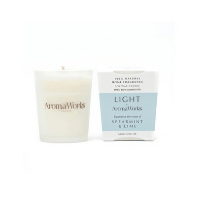 AromaWorks Light Range Spearmint & Lime Candle 10cl Small